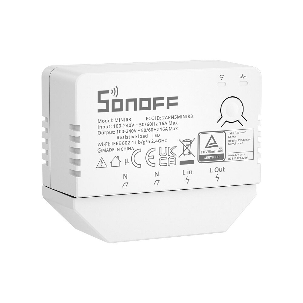 SONOFF 100-240V 50/60Hz 16A MINI R3 Smart Switch Module eWeLink-Remote Control Compatible with Alexa