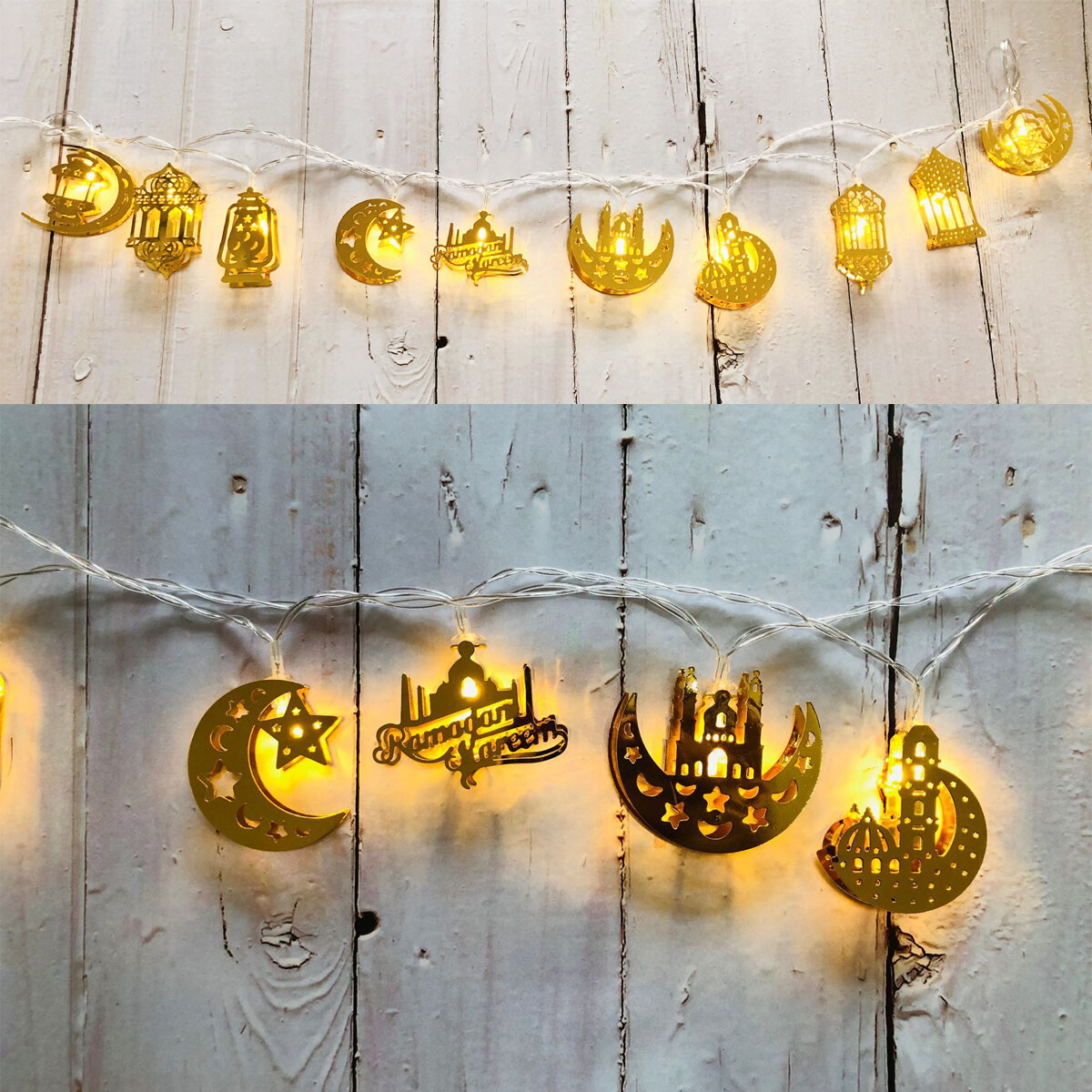 Imagen de Luz de hadas LED de ramadán y eid de 1.65M 3M con batería, lámpara decorativa colgante para fiesta marroquí