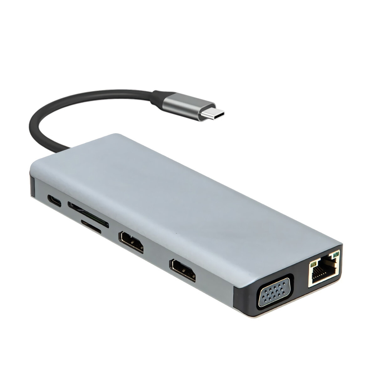 12 in 1 Triple Display USB-C Hub Docking Station Adapter Met 2 * USB 3.0 / 2 * USB 2.0 Poort / Gigab