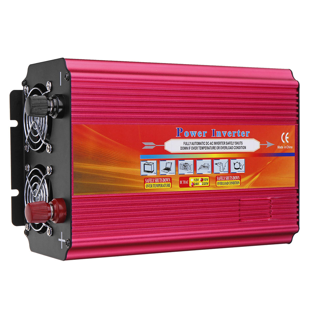 LCD-voedingsomvormer DC 12V / 24V naar AC 110V / 220V 6000W piekgemodificeerde sinusomvormer
