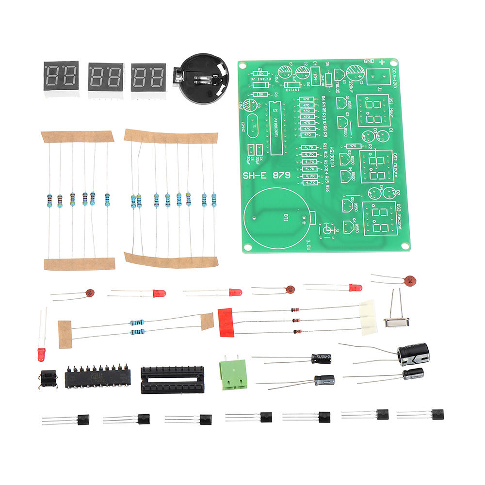 

DIY 6 Digital LED Electronic DIY Clock Kit Electronic Component Parts 9V-12V AT89C2051