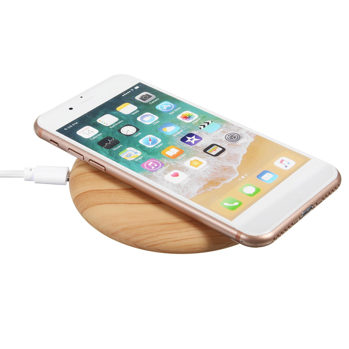 Bakeey 5W QI Wireless Dock Charging Wood Mat Fast Charging Charger For iPhone X 8/8Plus Samsung S8
