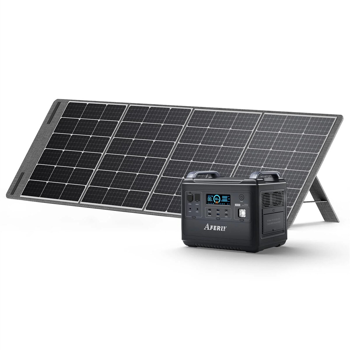 [EU Direct] Aferiy 2000W Portable Power Supply with 200W Solar Panel Set, 1997Wh/624000mAh LiFePO4 Storage Battery, UPS