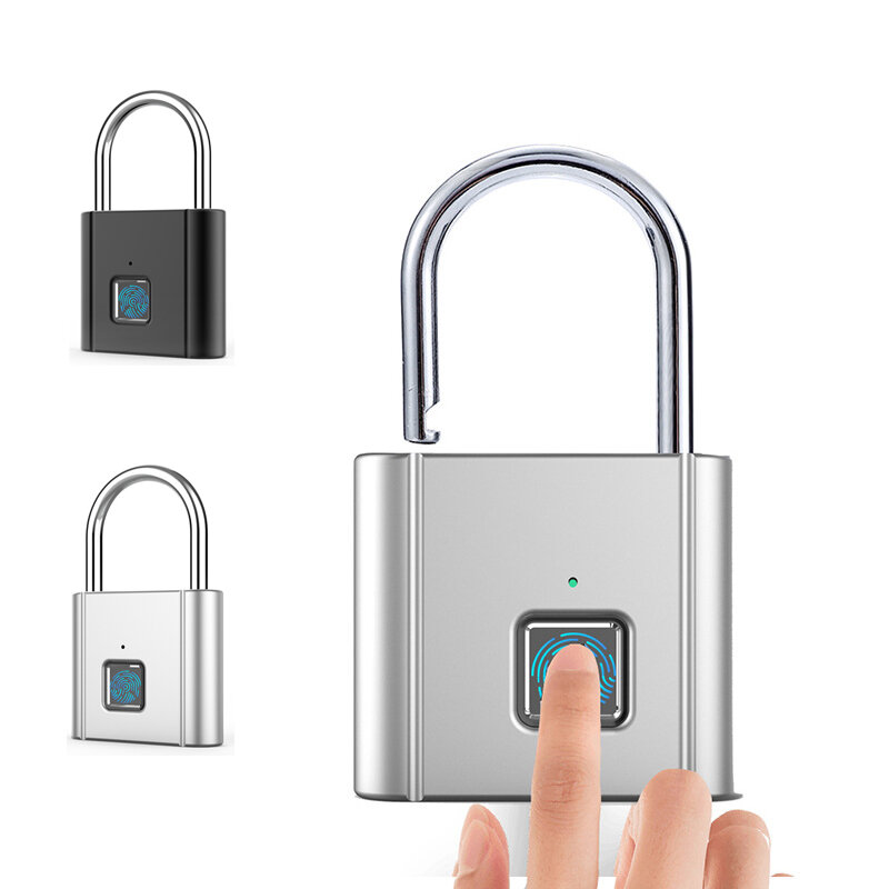 

IPRee Fingerprint Smart Padlock 0.5s Быстрая разблокировка из цинкового сплава Металл Keyless USB Перезаряжаемая интелле