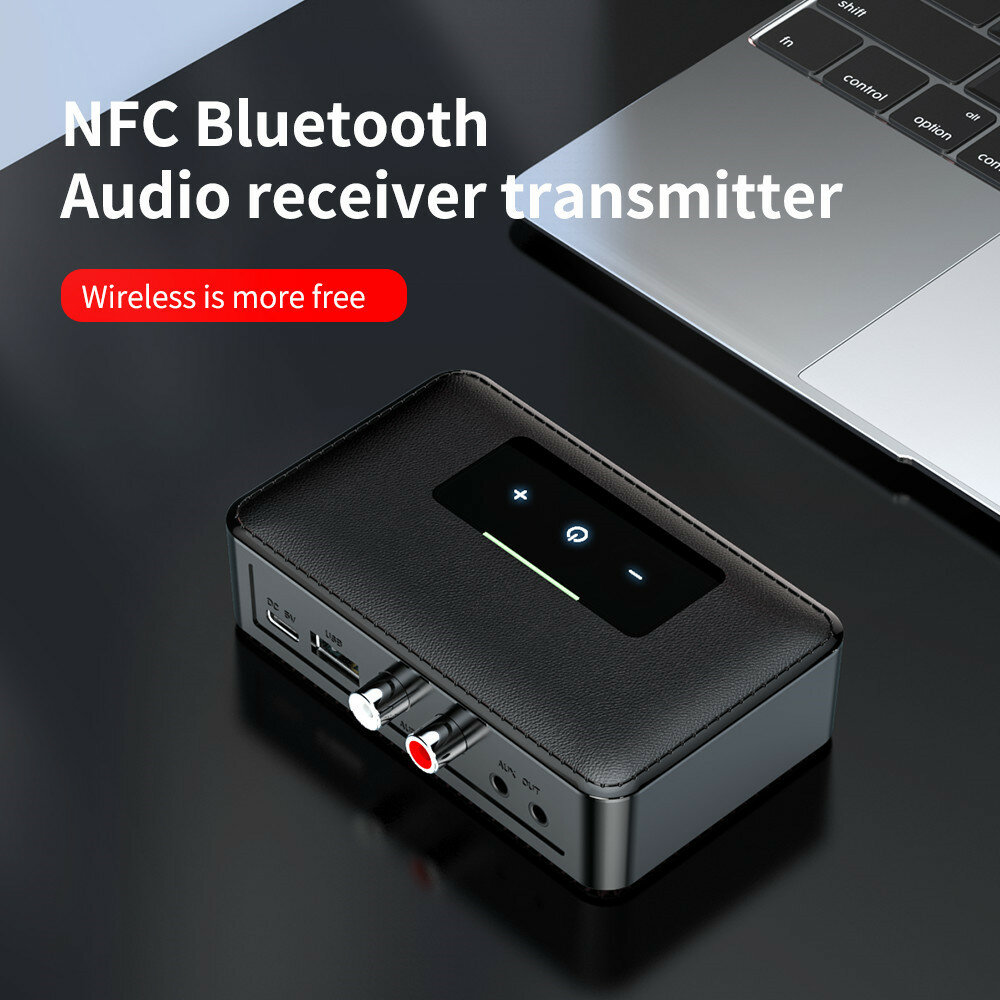 

Bakeey NFC BT19 bluetooth 5.0 Receiver Transmitter 3.5mm AUX LED Indicator Headset Adapter Car Audio Player
