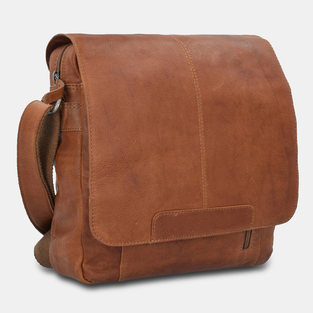 Ekphero Heren Vintage Flap Design Crossbody Bag Sling Bag met grote capaciteit