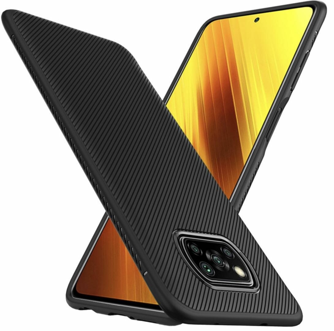 

Bakeey for POCO X3 PRO /POCO X3 NFC Case Carbon Fiber Texture Slim Soft Silicone Shockproof Protective Case Back Cover