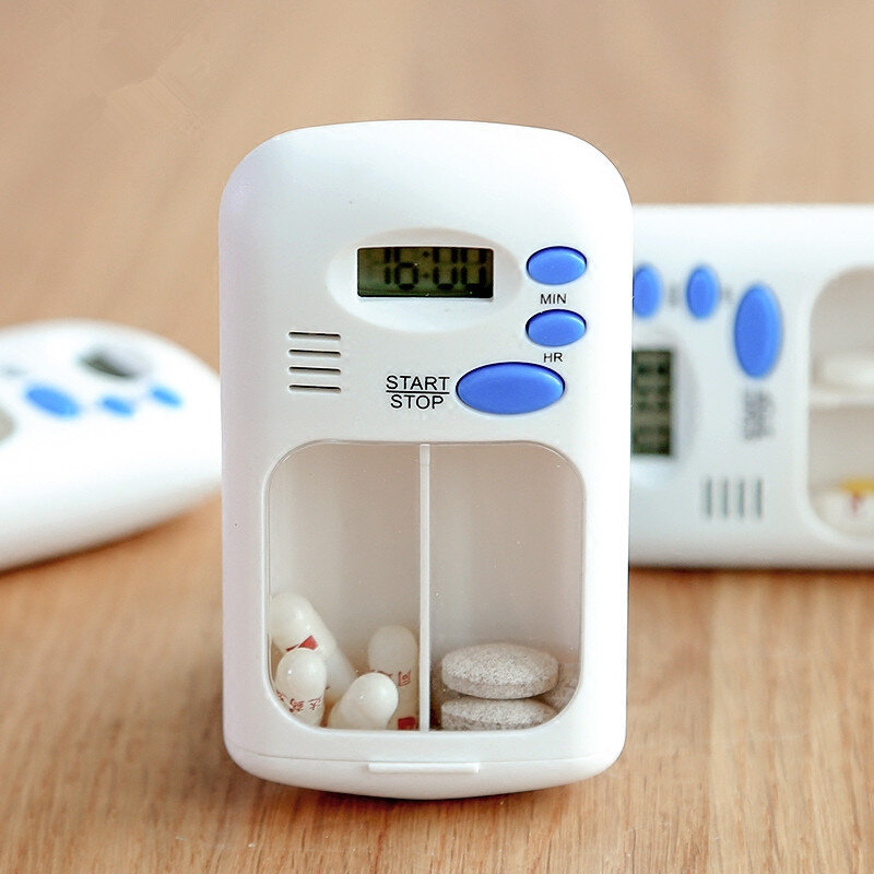 

Mini Portable Pill Reminder Drug Alarm Timer Electronic Box Organizer LED Display Alarm Clock Remind