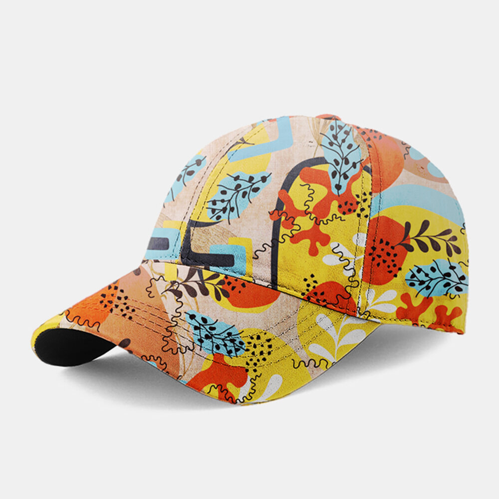 

Unisex Cotton Overlay Floral Pattern Adjustable Fashion Casual Sunshade Baseball Cap