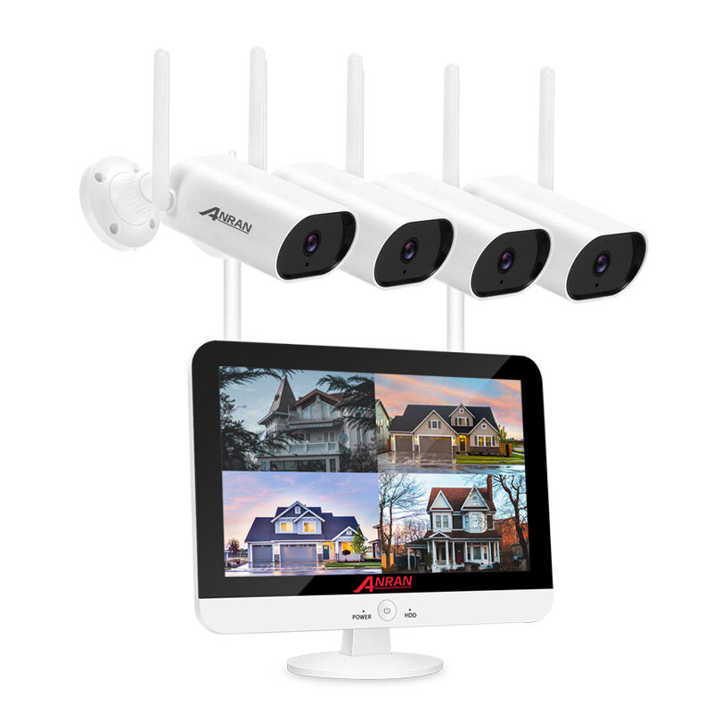 

Anran 3MP/1296P Wireless Home Security Camera System with 13 inch Monitor 8CH NVR 2/4/6/8Pcs WIFI Outdoor IP Cameras wit