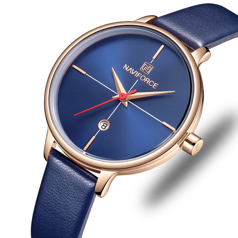NAVIFORCE 5006 Rose Gold Case Elegant Design Women Wrist Watch Date Display Quartz Watch