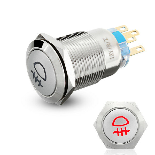 19mm 5 Pin 12V LED Push Latching Button On Off Light Switch