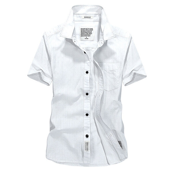 Summer casaul fashion short-sleeved cotton lapel men shirts Sale ...
