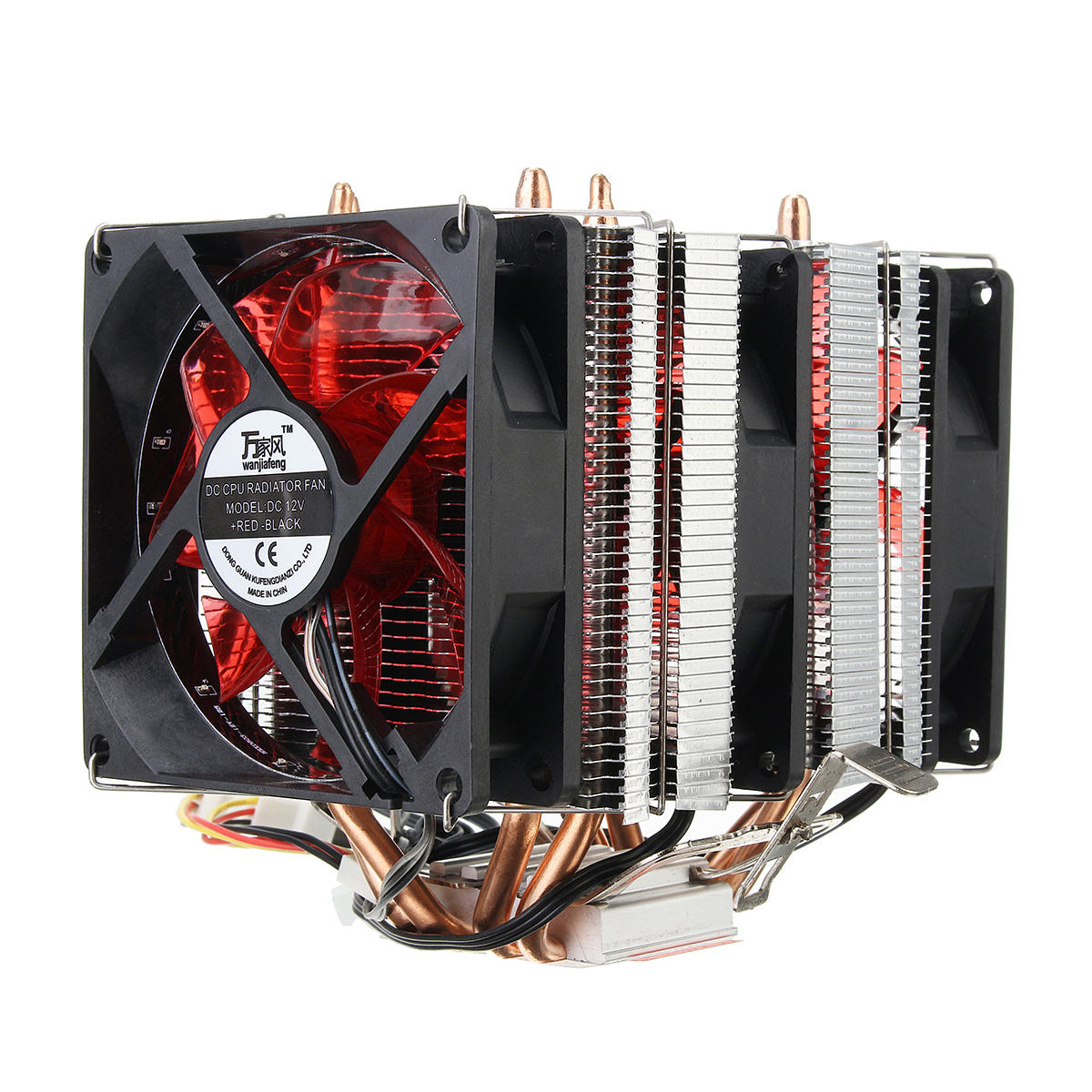 4 Warmtepijpen Rode LED 3 CPU Koeling Koeler Ventilator Koelkast voor AMD AM2 / 2 + AM3 Intel LGA 11