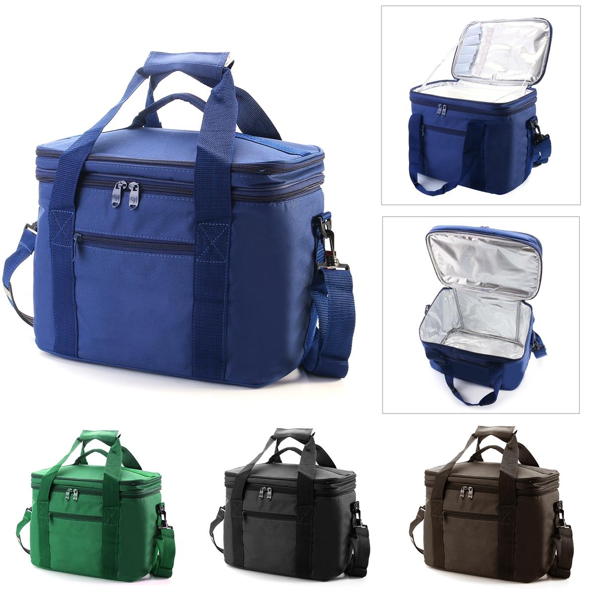 33x20x27cm?Oxford?Double?layer?Ge?soleerde?Lunch Bag Grote Capaciteit Reis Outdoor Picnic Tote Bag