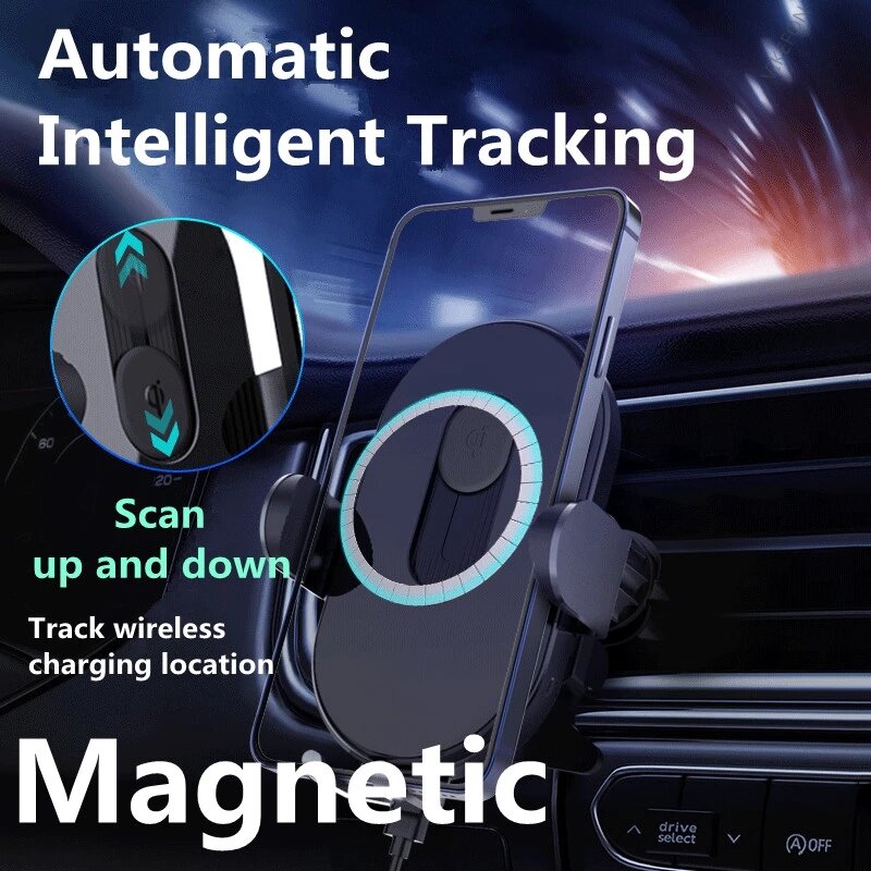 

Xiaoqi 15W For MagSafe Charger Automatic Scan Clamping Car Air Vent Mobile Phone Mount Wireless Charger for iPhone 12