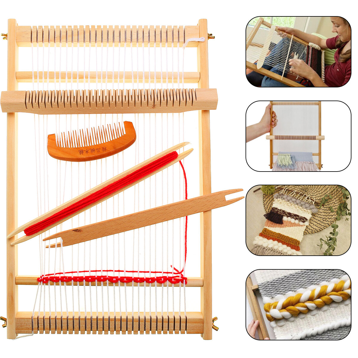 DIY Traditionele Houten Weven Loom Machine Fantasiespel Speelgoed Kids Breien Craft
