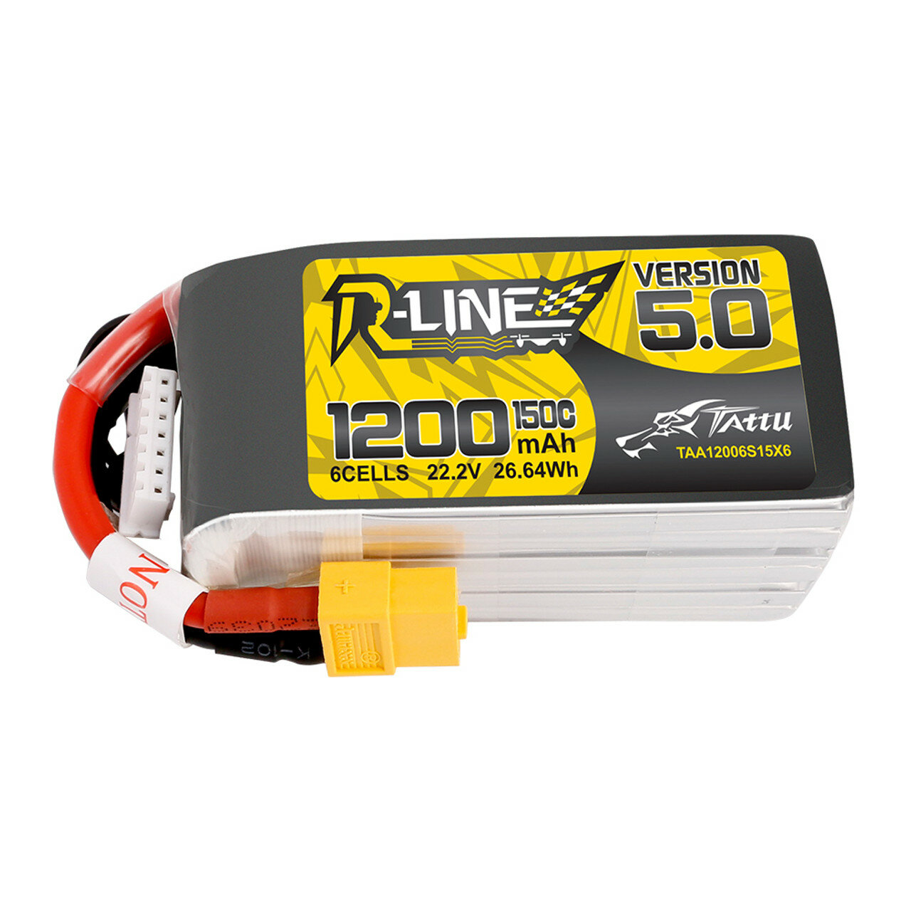 

TATTU R-Line Версия 5.0 22,2 В 1200 мАч 150C 6S LiPo Батарея Разъем XT60 для RC Дрон
