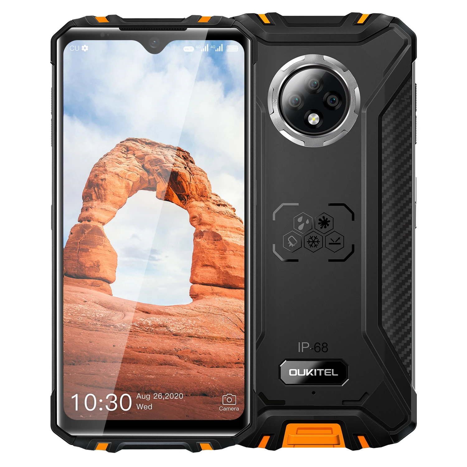 OUKITEL WP8 Pro Глобальная версия IP68 и IP69K Водонепроницаемый NFC Android 10 5000 мАч 6.49-дюймовая 16-мегапиксельная тройная задняя камера 4 ГБ 64 ГБ Смартфон MT6762D 4G