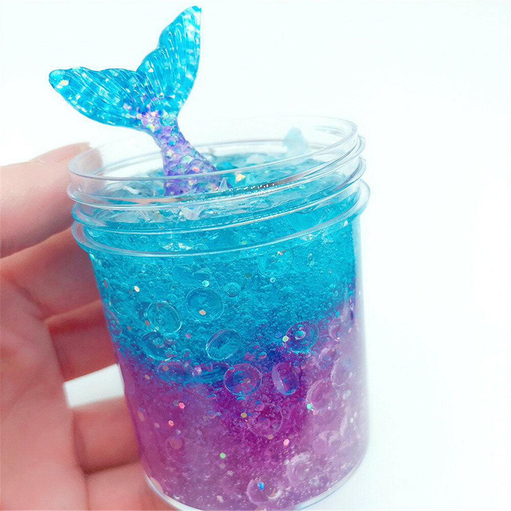60 ML Fishtail Slime Speelgoed Voor Kinderen Crystal Decompressie Modder DIY Gift Stress Reliever