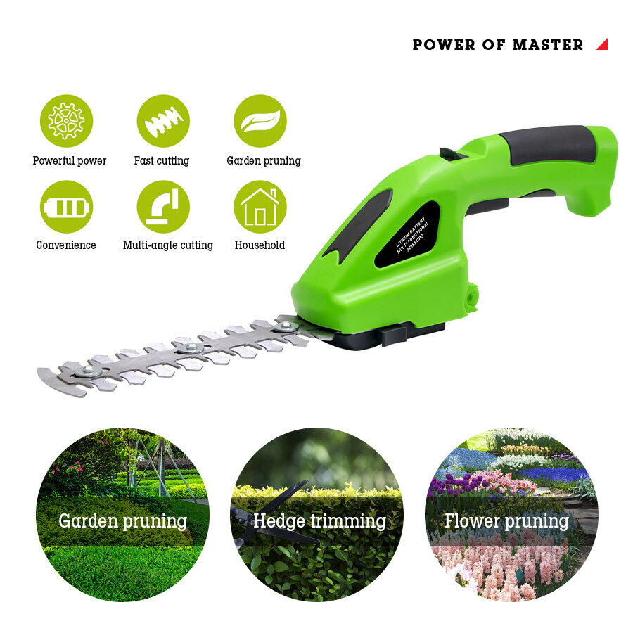 

Small Convenient Electric Trimmer Pruning Shears Garden Lawn Hedge Rechargeable Cordless Fence Scissors Weeder Weeding M