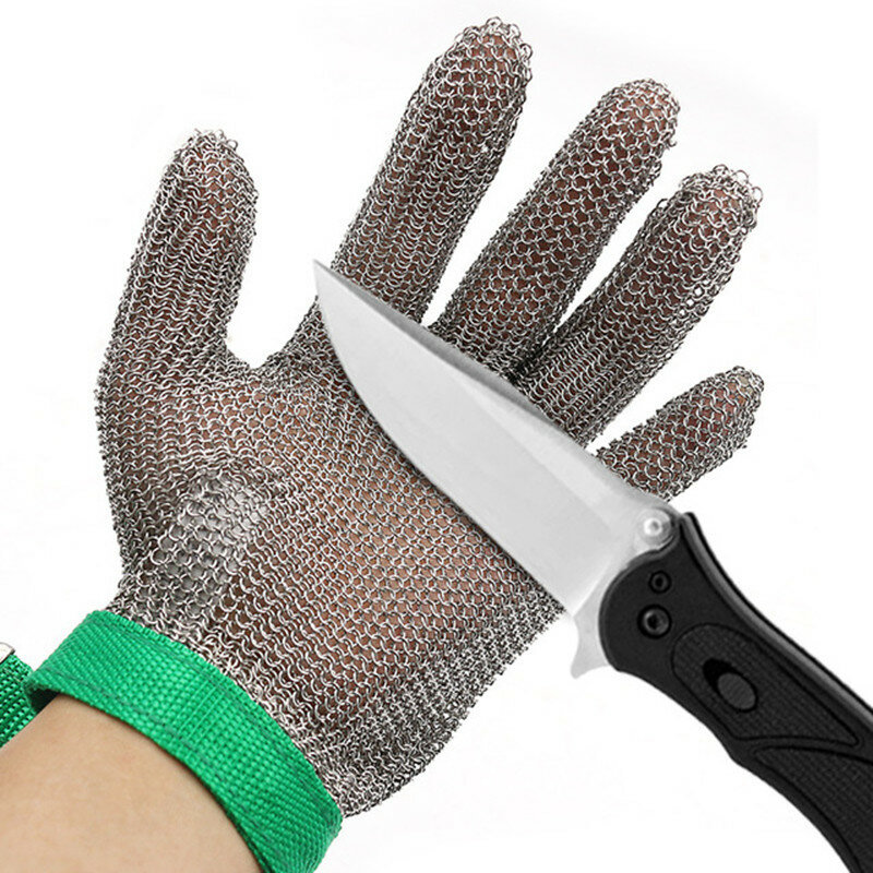 304 Stainless Steel Protective Gloves Grade Level 5 Cut Resistant Gloves Mesh Metal Wire Glove for Mechanical Operation