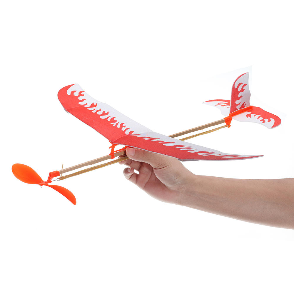 Rubber Band Elastic Powered Flying Glider Plane Airplane Model DIY 
