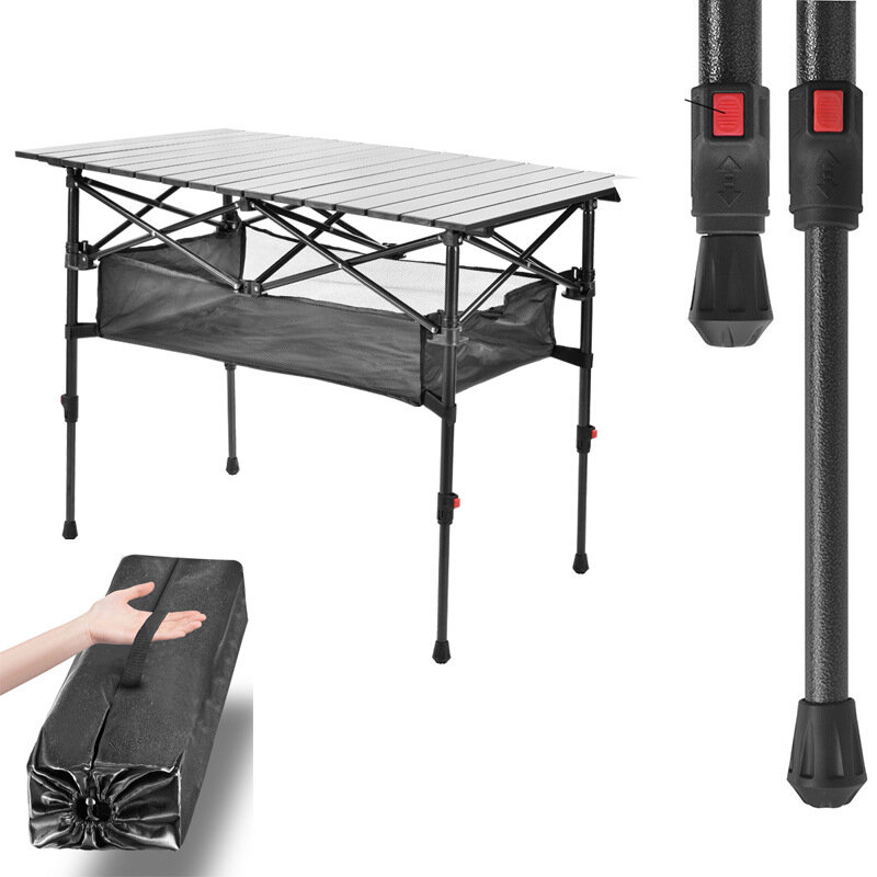 IPRee® Kültéri Piknik Hordozható Összecsukható Asztal Kempingezéshez, Túrázáshoz, Konyhához, Összecsukható Lift Asztal 80KG Terhelési Kapacitás