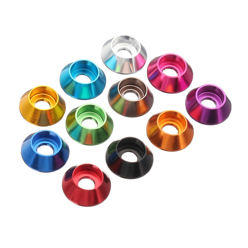 

Suleve™ M3AN6 10Pcs M3 Cup Head Hex Screw Gasket Washer Nuts Aluminum Alloy Multicolor