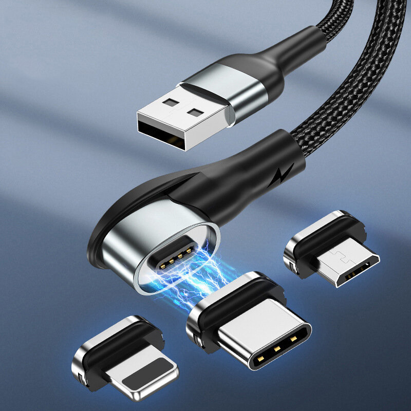 Bakeey Magnetische USB naar USB-C/Micro USB/iP-kabel 3A Snel opladen Datatransmissiekabel Lijn 1m la