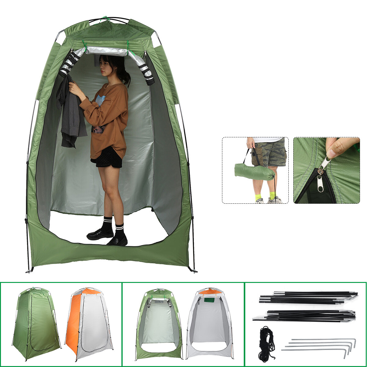 Outdoor Portable Privacy Shower Toilet Tent Camping Tent Camping Dress Changing Tent UV-proof Dressing Tent