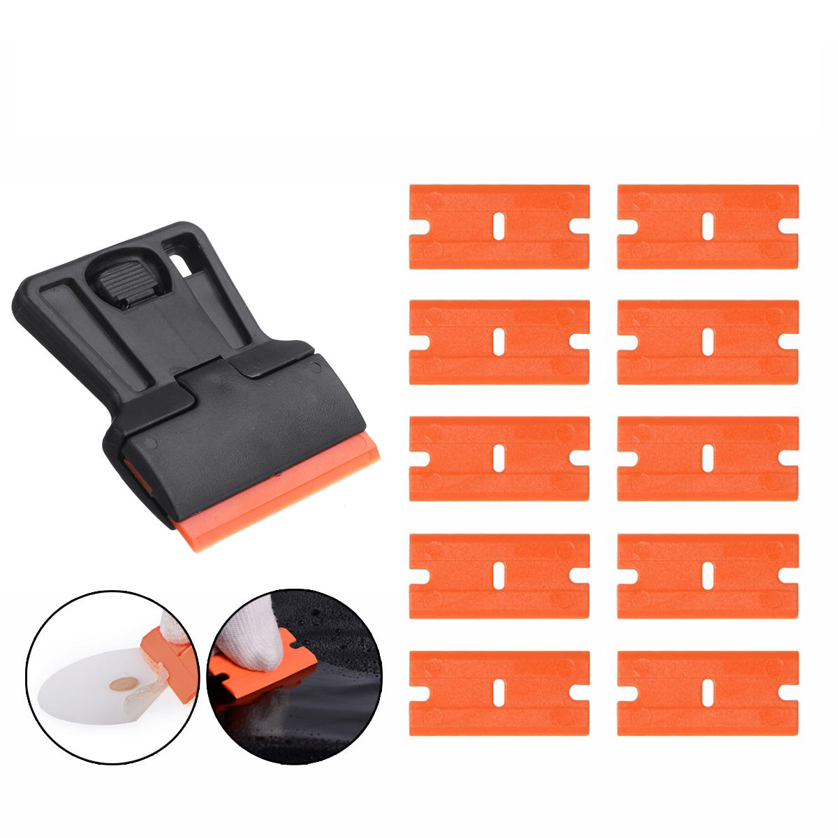 Auto Voertuig Decal Tape Removal Eraser Remover Scraper + 10 Stks Plastic Bladen Gereedschap Kit