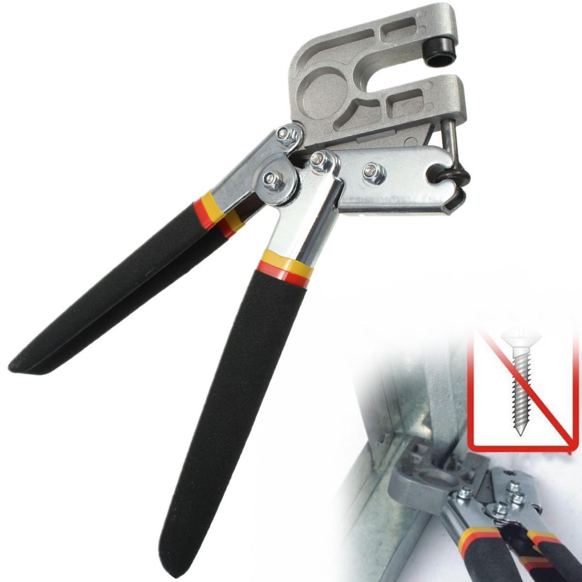 10/" Stud Crimper TPR Handle Punch Metal Lock Dry Wall Hand Tool UK Version Neu
