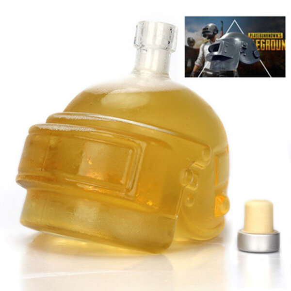 

PUBG Playerunknown's Battlegrounds 3 Levels Helmet Wine Flagon Wine Pot Wine Jug High Borosilicate Glass Vodka Bottle Gi
