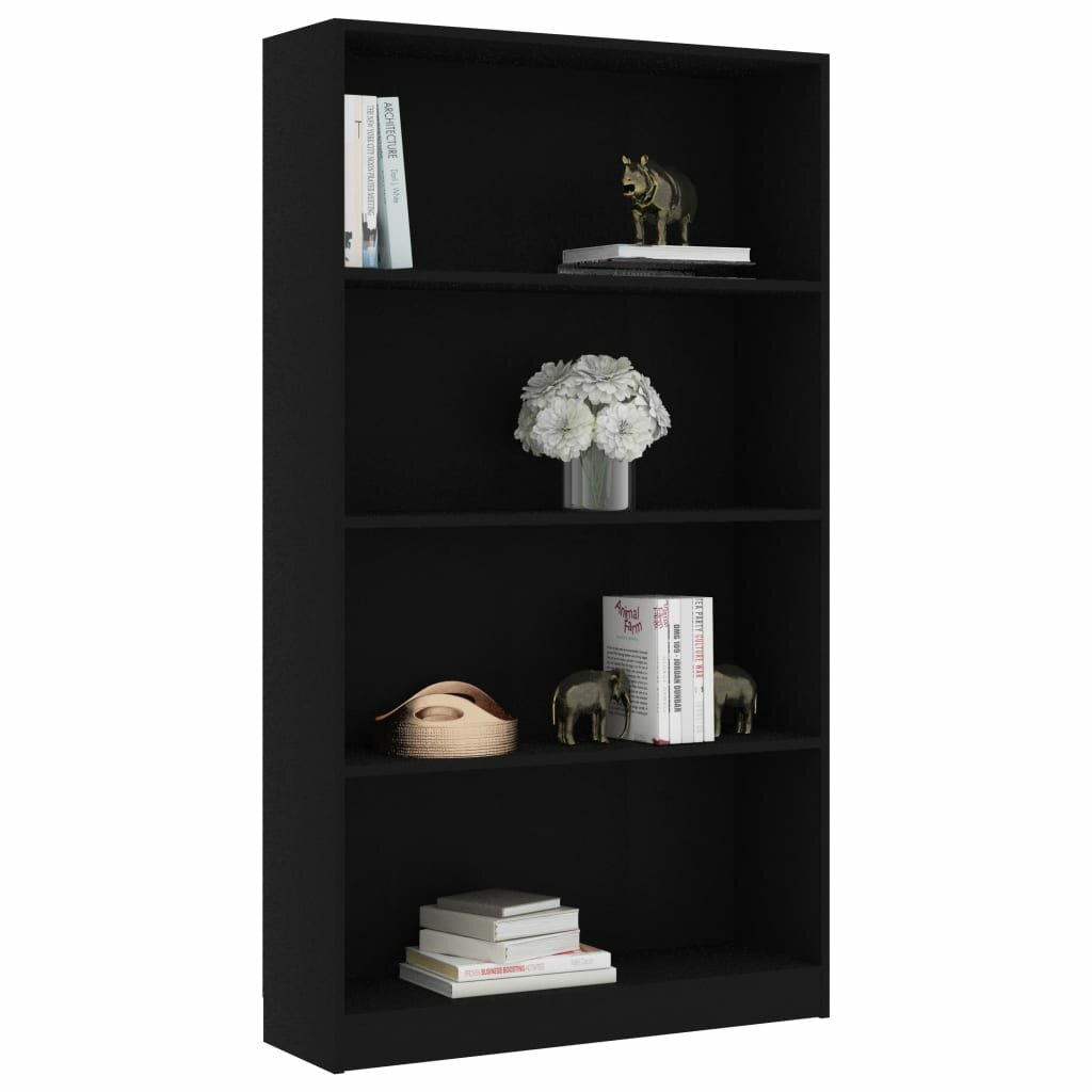4-Tier Book Cabinet Black 31.5