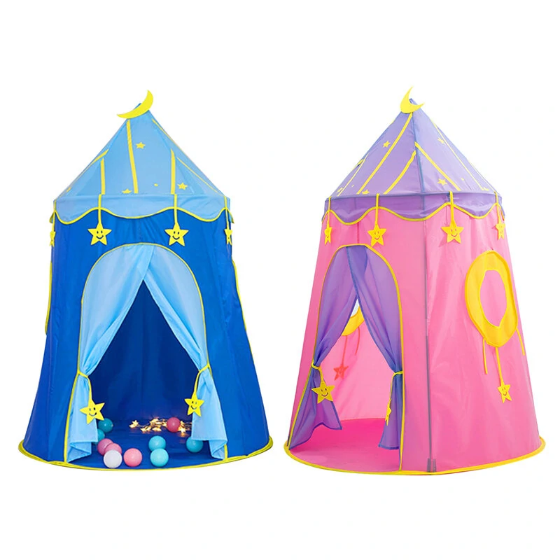 1.5x1.1m kids tent toy princess playhouse toddler play house pink blue castle for kid children girls boys baby indoor outdoor toys foldable playhouses tents with carry case great birthday gift idea