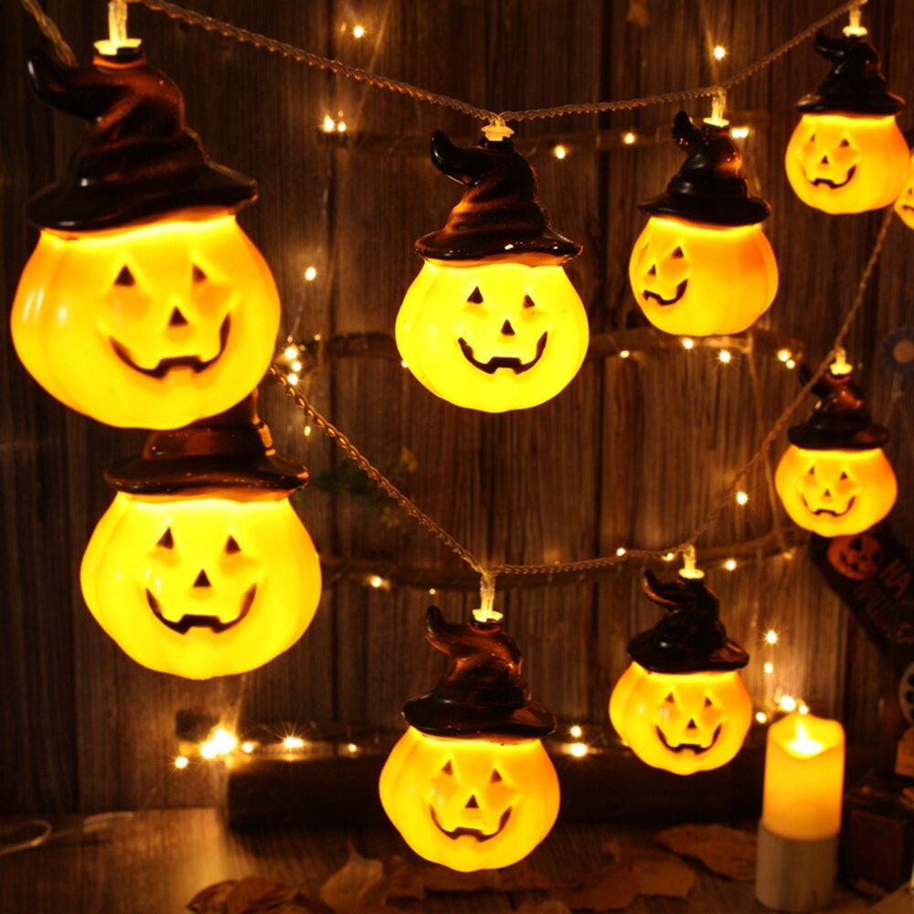 

2.5M Battery Powered 10LED Halloween Pumpkin String Light for Party Home Bar Decorative