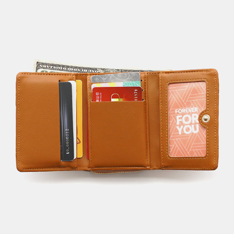 

Women Solid 8 Card Slots Trifold Wallet Purse