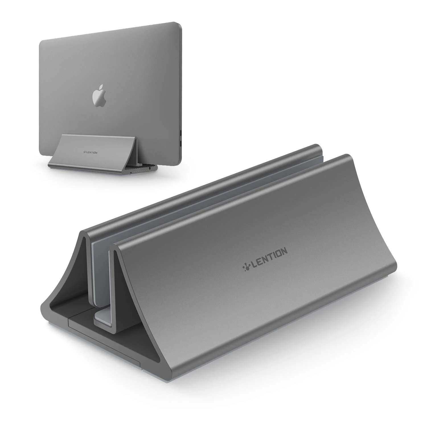 Lention Aluminum Alloy Vertical Stand Adjustable Laptop Storage Stand for 9mm-30.5mm Thickness Lapto