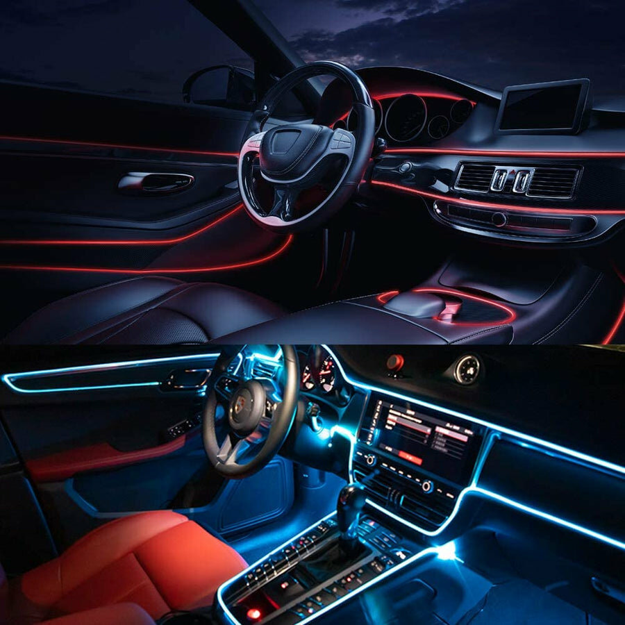 Imagen de Lámpara de ambiente para automóvil 5 en 1 Kit de iluminación ambiental para automóvil Control de APP Varios colores de l