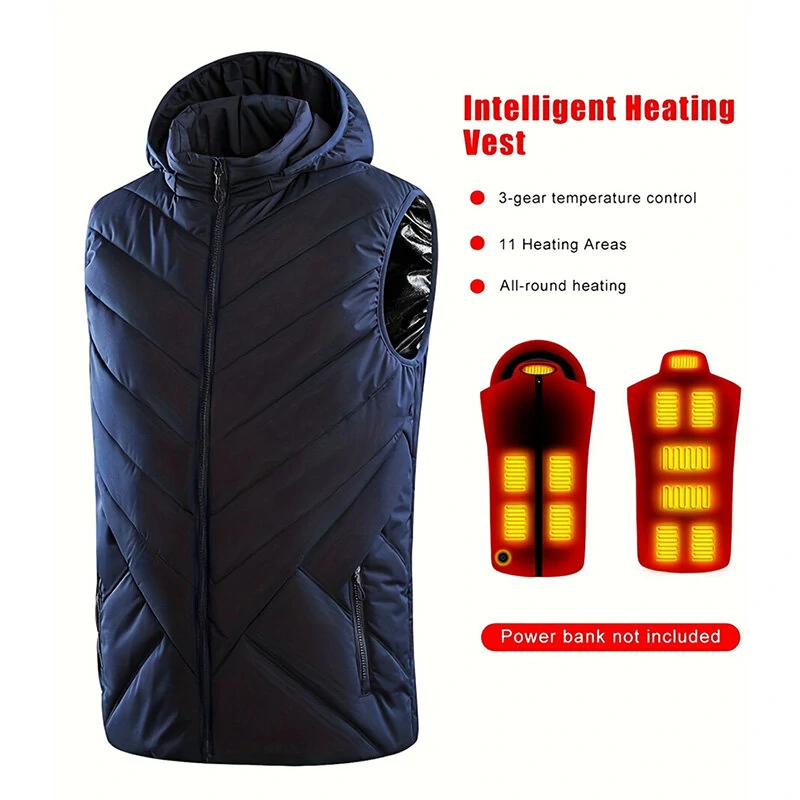 Στα 33,98€ από αποθήκη Κίνας | TENGOO HT-11A Heated Vest 11 Heating Areas Oversized Warm Windproof Winter Vest Self Heating Usb Electric Thermal Vest for Outdoor Women Men