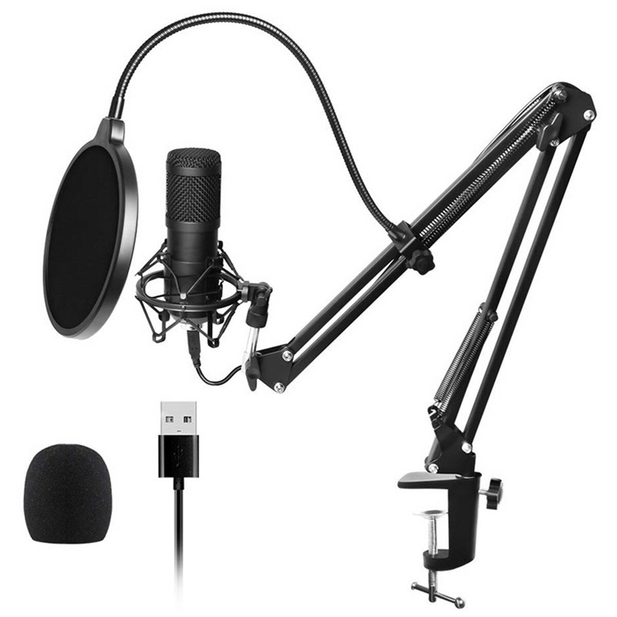 BM-800USB 192KHz/24Bit Metal USB Microphone Set Condenser Microphone Live Record Wired Computer Microphone