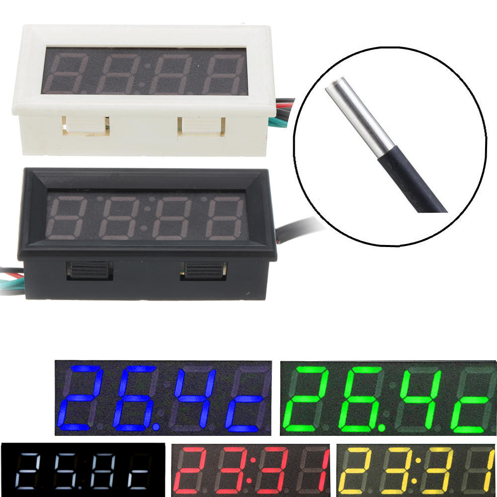 0.56 Inch 33 V / 200 V 3-in-1 Tijd + Temperatuur + Voltage Display DC7-30V Voltmeter Elektronische H