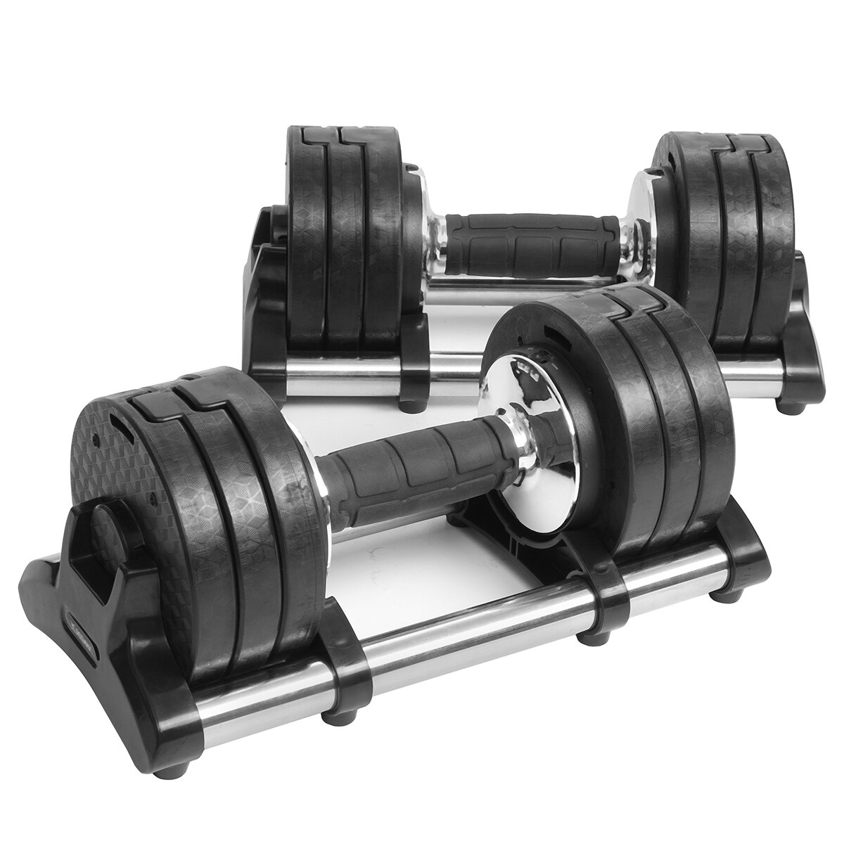 GEEMAX 2PCS Verstelbare Gewichten Halter Dumbell Paar Fitness Gym Workout & Base