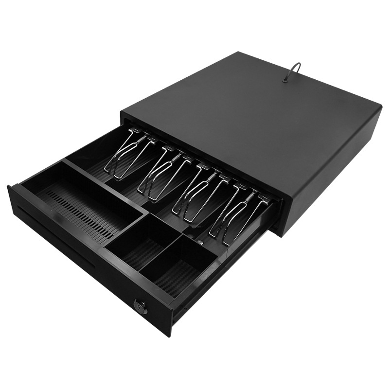 

Yoko 335D Cash Drawer with 3-Position Lock Safe Cash Box with 4 Bill Clips 3 Coin Cases POS Cash Moeny Drawer with RJ11