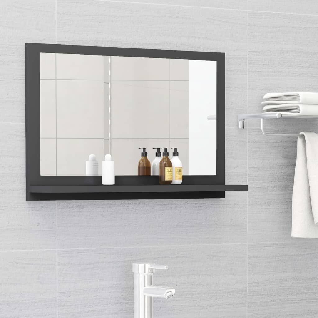 

Bathroom Mirror Gray 23.6"x4.1"x14.6" Chipboard