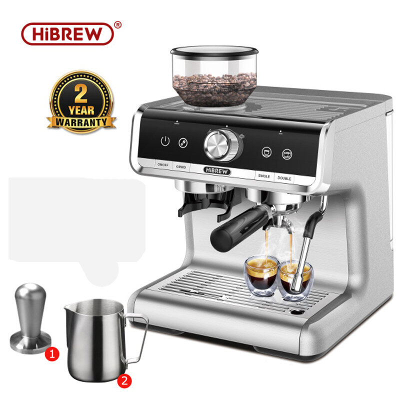 HiBREW Barista Pro 19Bar Conical Burr Grinder Bean to Espresso Commercial Level...