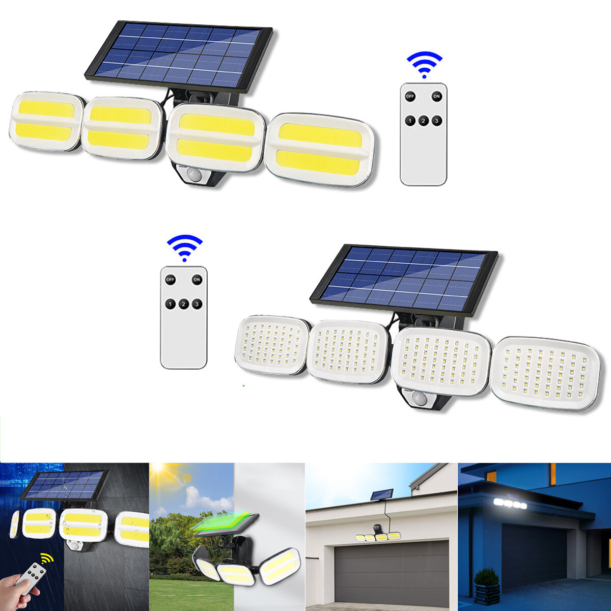 1200mAh Solar Wall Light Intelligent Human Sensor Light Super Bright Waterproof Outdoor Garden Campi