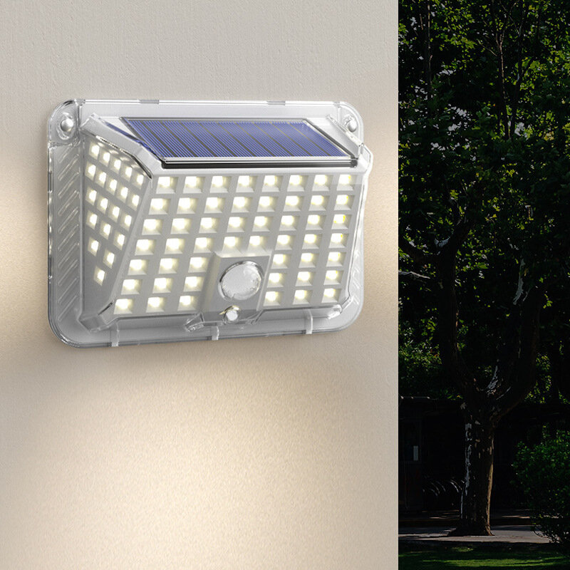 66COB/90LED LED Zonne-energie Wandlamp PIR Bewegingssensor Waterdichte Lamp Outdoor Tuinpad Tuinverl