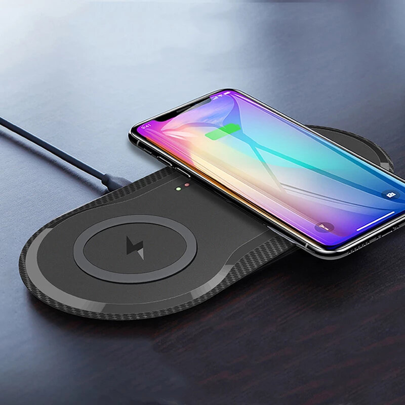 

Bakeey Dual Qi 10W Wireless Charger Fast Wireless Charging Pad For Qi-enabled Smart Phones for iPhone 13 13 Pro Max 13 M